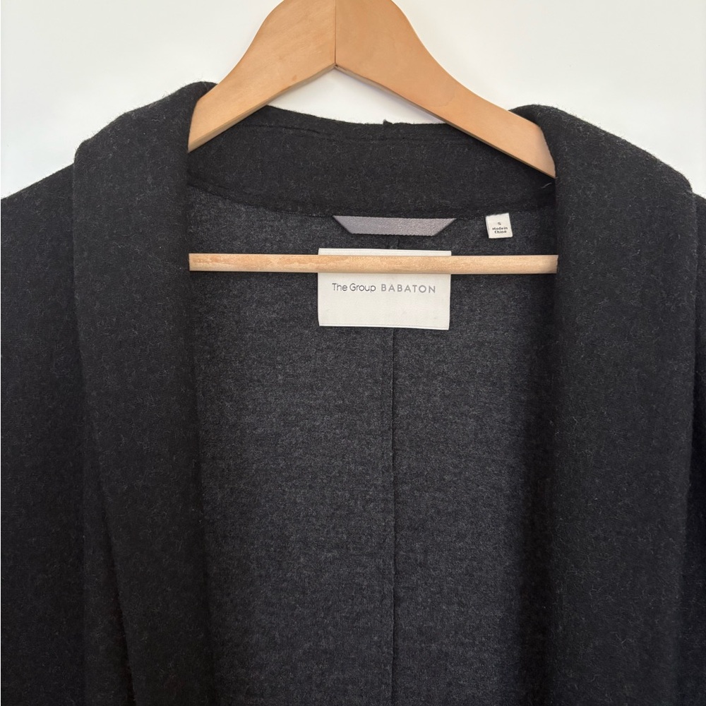 Babaton Black Long Open-Front Coat - Picture 8 of 11